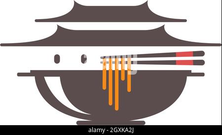 Noodle icon logo design template vector illustration Stock Vector