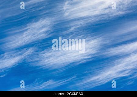 Cirrus clouds forming over Olympic National Park, Washington State, USA Stock Photo