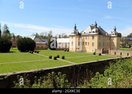 Schloss Eicks, spätbarockes Wasserschloss aus dem 17. Jahrhundert, Mechernich, Nordrhein-Westfalen, Deutschland Stock Photo