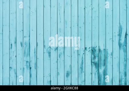 Old dirty bright blue wooden background. Abstract background. Top view, copy space for text Stock Photo