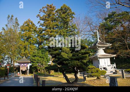 Grounds of the Kanjizai-ji Buddhist temple, Ainan, Ehime Prefecture, Japan Stock Photo