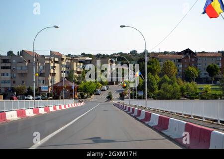 Bridge over Danube to Black Sea canal at Medgidia east of Constanta ...