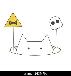 Malicious Email. Problem with Laptop. Message with a Skull on Laptop Screen Stock Vector