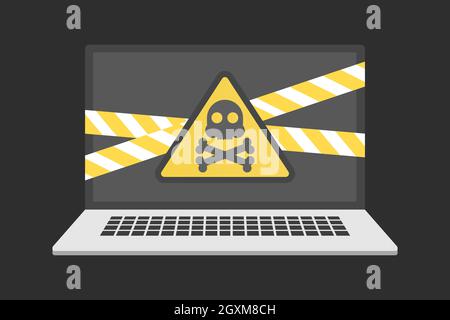Danger Sign on the Computer. Vector Illustration Stock Vector