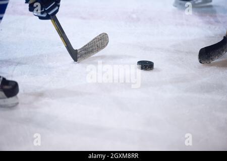 ice hockey sport players comptetition concpet Stock Photo