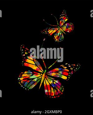 Butterfly multicolored abstract. Vector illustration Stock Vector