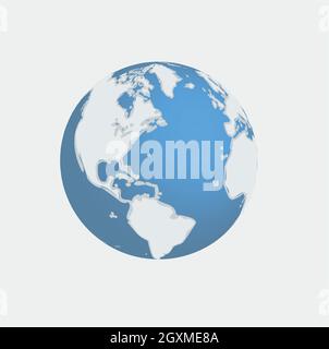 Isolated World Globe on a White Background Stock Vector