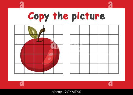 Preschool educational kids painting app game. Color painting practice on  apple shape. Illustration of apple for coloring book. Object color filling  practice for kids. Coloring book pages for kids. Stock Vector |