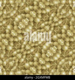Pale yellow tones modern abstract circles motif seamless pattern Stock Photo