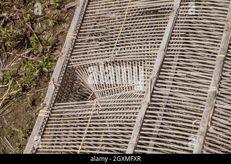 Fishing trap made of bamboo