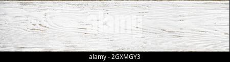 Wood texture background from barn, top view. Rustic white wooden plank with nature grain and pattern. Painted light long board of old wood table or fe Stock Photo