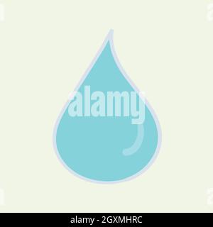 Isolated water droplet icon agaist white background. Stock Vector