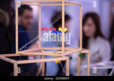 Abstract models printed by 3d printer close up Progressive modern additive technology Stock Photo