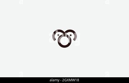 Bear or teddy minimal animal logo Stock Vector