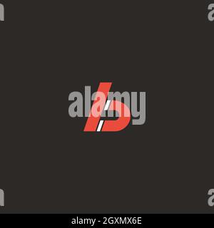 Letter AB or BA logo Design showing magnet with line art for illustration use Stock Vector