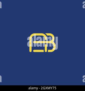 Letter AB or BA logo Design with line art for illustration use Stock Vector