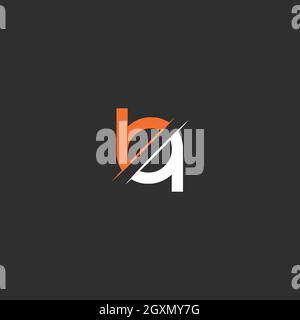 Letter AB or BA logo Design with line art negative space for illustration use Stock Vector