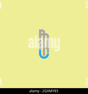 Letter AB or BA logo Design with line art for illustration use Stock Vector