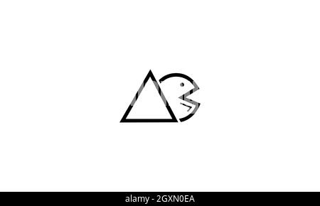 AC or CA vector minimal logo design negative space Stock Vector