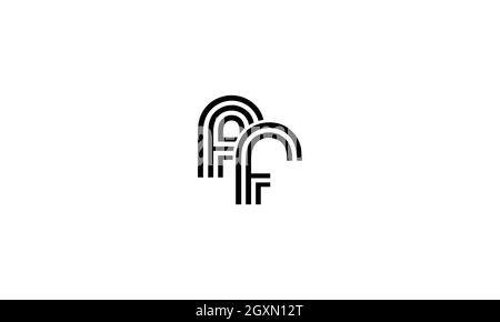 FF or AF logo design in minimal line art style Stock Vector