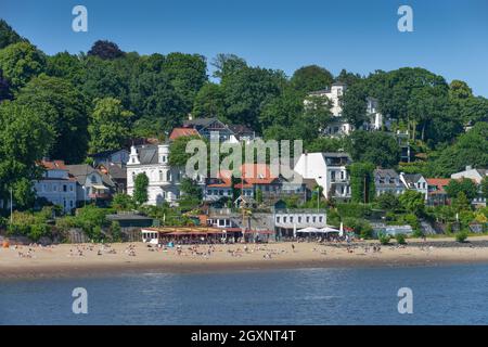 Villas, Elbstrand, Strandperle, Oevelgoenne, Othmarschen, Hamburg, Germany Stock Photo