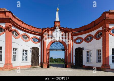Memmelsdorf Gate, Seehof Castle, Memmelsdorf near Bamberg, Upper Franconia, Franconia, Bavaria, Germany Stock Photo