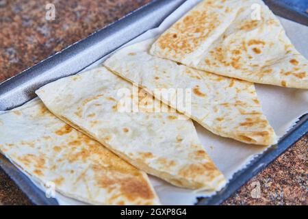 Quesadilla plain cheese kids mexican food Stock Photo