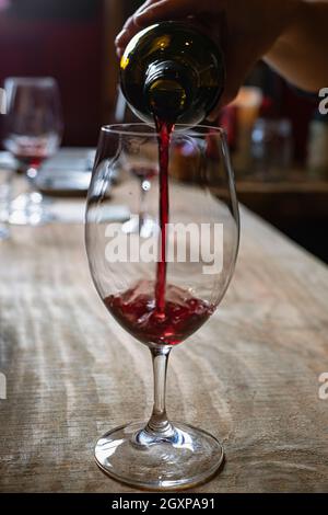 Wine tasting in bar Stock Photo - Alamy