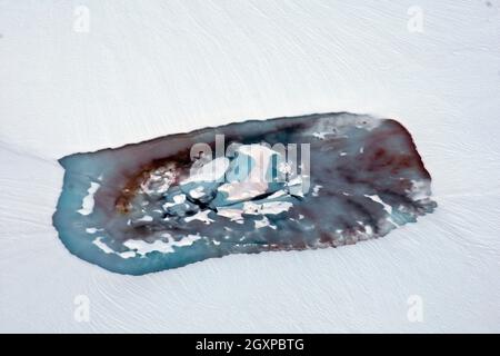 Many colors of a glacial lake, Denali National Park and Preserve, Alaska, USA Stock Photo