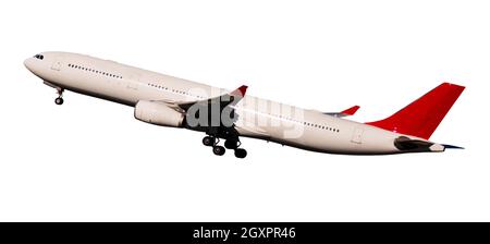 Commercial passenger plane, isolated on white background Stock Photo