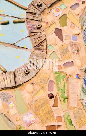 Detail of mosaic artwork glass and ceramic Stock Photo