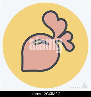 Icon Beetroot - Two Tone Style - Simple illustration, Editable stroke, Design template vector, Good for prints, posters, advertisements, announcements Stock Vector