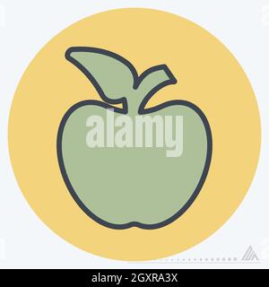 Icon Apple - Two Tone Style - Simple illustration, Editable stroke, Design template vector, Good for prints, posters, advertisements, announcements, i Stock Vector