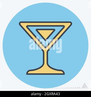 Icon Cocktail - Two Tone Style - Simple illustration, Editable stroke, Design template vector, Good for prints, posters, advertisements, announcements Stock Vector