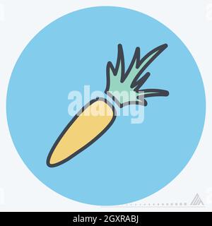 Icon Carrot - Two Tone Style - Simple illustration, Editable stroke, Design template vector, Good for prints, posters, advertisements, announcements, Stock Vector
