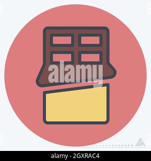 Icon Chocolate - Two Tone Style - Simple illustration, Editable stroke, Design template vector, Good for prints, posters, advertisements, announcement Stock Vector