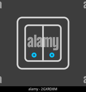 Electrical Switch two buttons on dark background icon. Construction ...