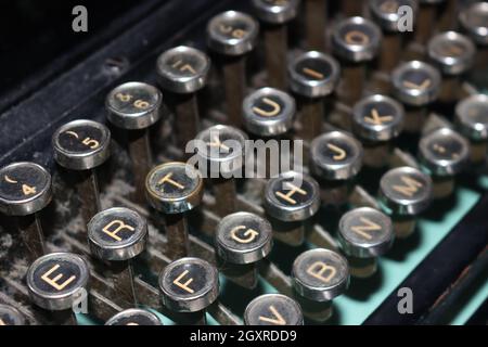Machine Letters Signs old machine write dirty abandoned heavy mechanical letters signs noise ...