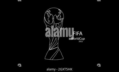 FIFA World Cup 2022, FIFA World Cup Trophy 2022, Football, Football Competition award. Stock Photo