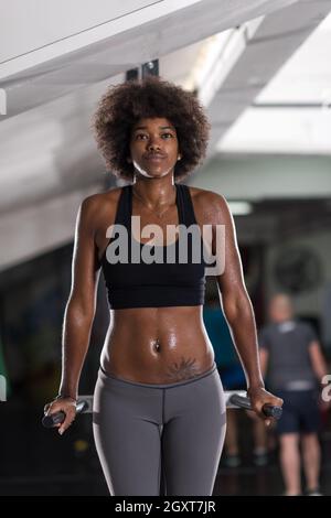 https://l450v.alamy.com/450v/2gxt7jr/african-american-athlete-woman-workout-out-arms-on-dips-horizontal-parallel-bars-exercise-training-triceps-and-biceps-doing-push-ups-2gxt7jr.jpg