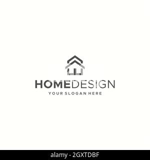 flat HOMEDESIGN real estate building logo design  Stock Vector