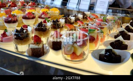 High Class Restaurant Sugar Fix Confection Deserts Stock Photo