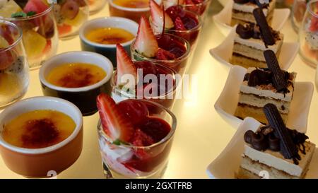 High Class Restaurant Sugar Fix Confection Deserts Stock Photo