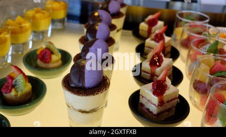 High Class Restaurant Sugar Fix Confection Deserts Stock Photo