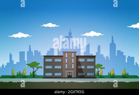 Student Back to School Building Study Education Vector Illustration Stock Vector
