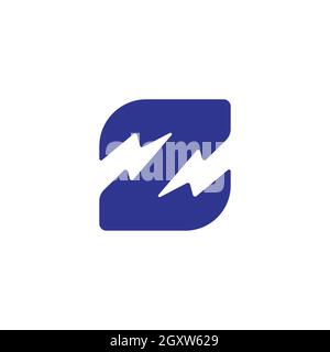 letter z flash thunder energy simple geometric logo vector Stock Vector