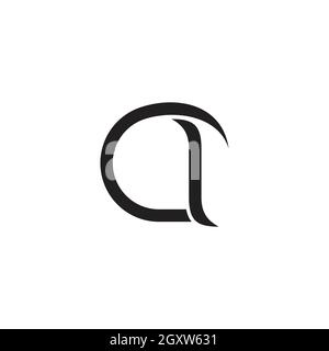 letter ca simple curves geometric logo vector Stock Vector