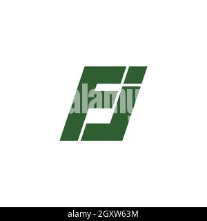 letter fj simple line art geometric logo vector Stock Vector