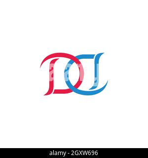 letter dd simple curves linked colorful geometric logo vector Stock Vector