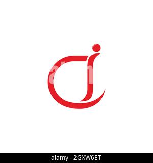 letter cj simple curves geometric line logo vector Stock Vector